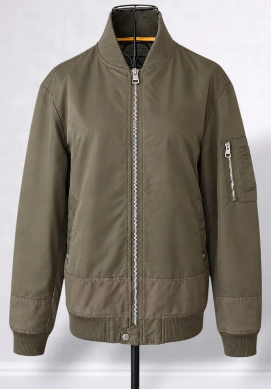 Calvin Klein Jeans Men's Olive Green Bomber Jacket - Size Medium