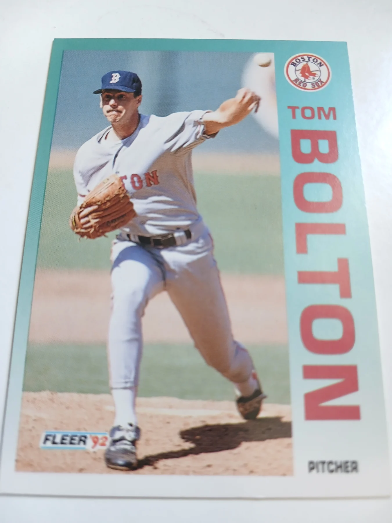 Tom Bolton MLB Pitcher Boston Red Sox Fleer 1992