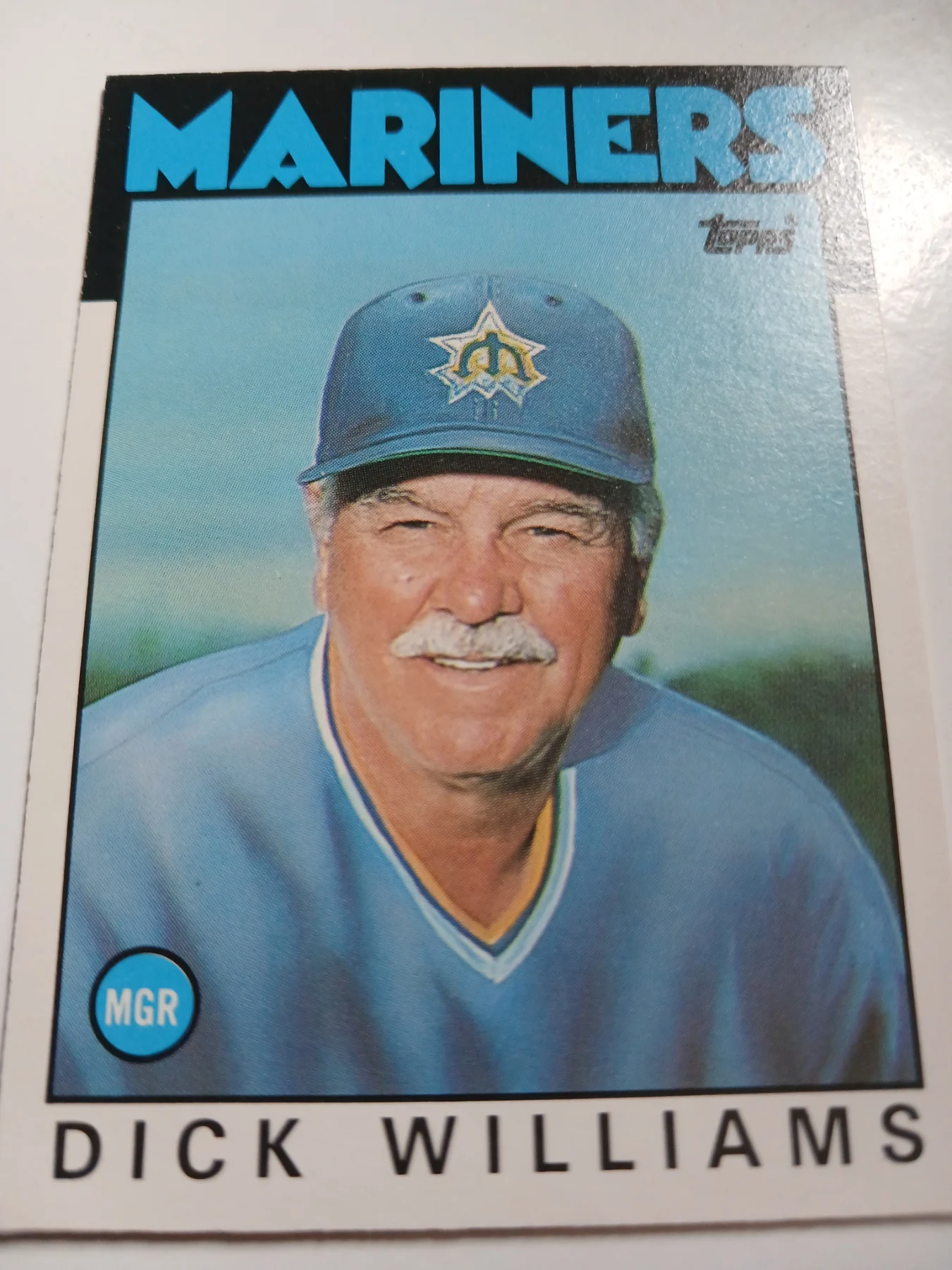 Dick Williams MLB Manager Seattle Mariners Topps 1986