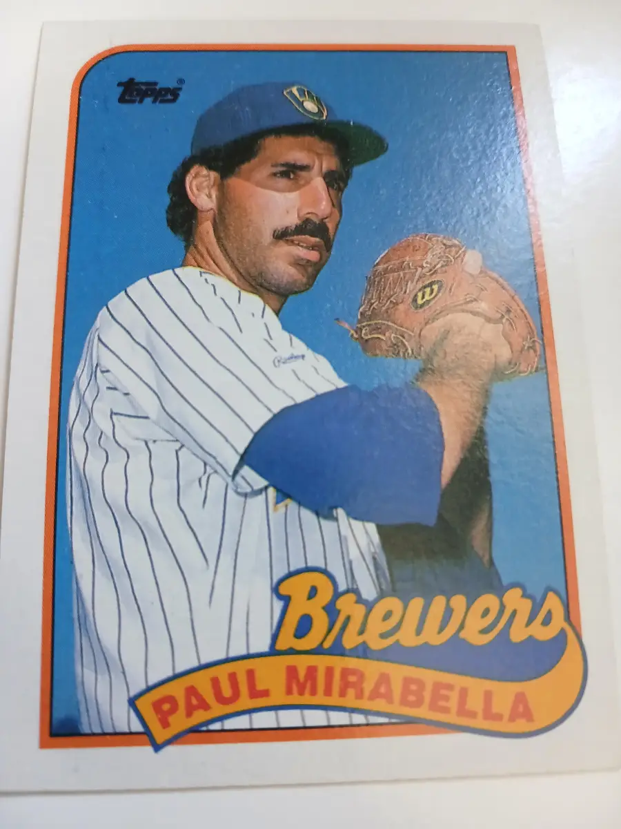 Paul Mirabella MLB Pitcher Milwaukee Brewers Topps 1989