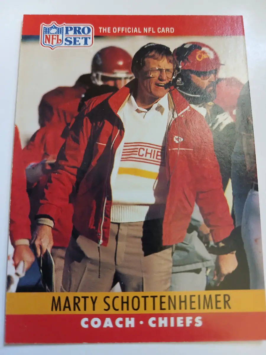Marty Schottenheimer Kansas City Chiefs Head Coach 1990 NFL Pro Set
