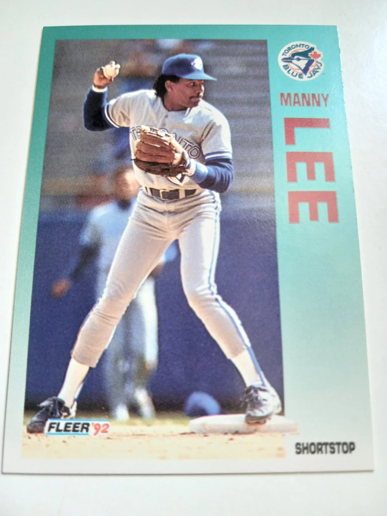 Manny Lee MLB Shortstop Toronto Blue Jays Fleer 1992
