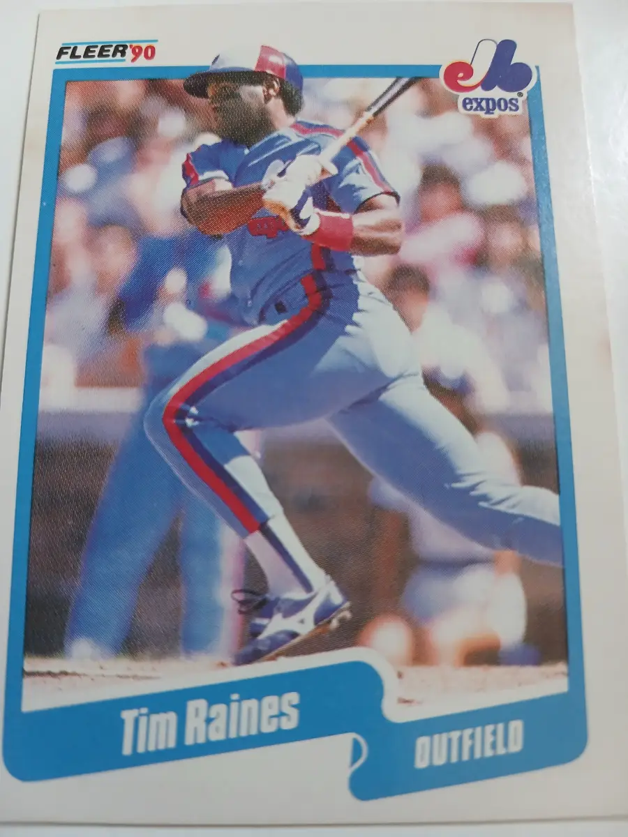 Tim Raines MLB Montreal Expos Outfield Fleer 1990