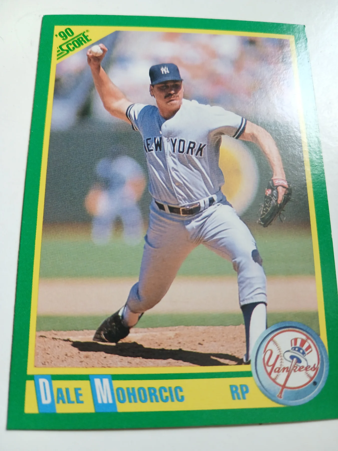 Dale Mohorcic MLB Pitcher New York Yankees Score 1990