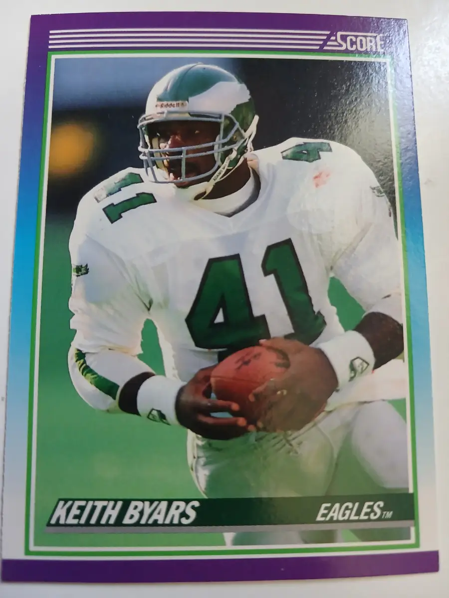 Keith Byars NFL Running Back Philadelphia Eagles 2 cards from 1990