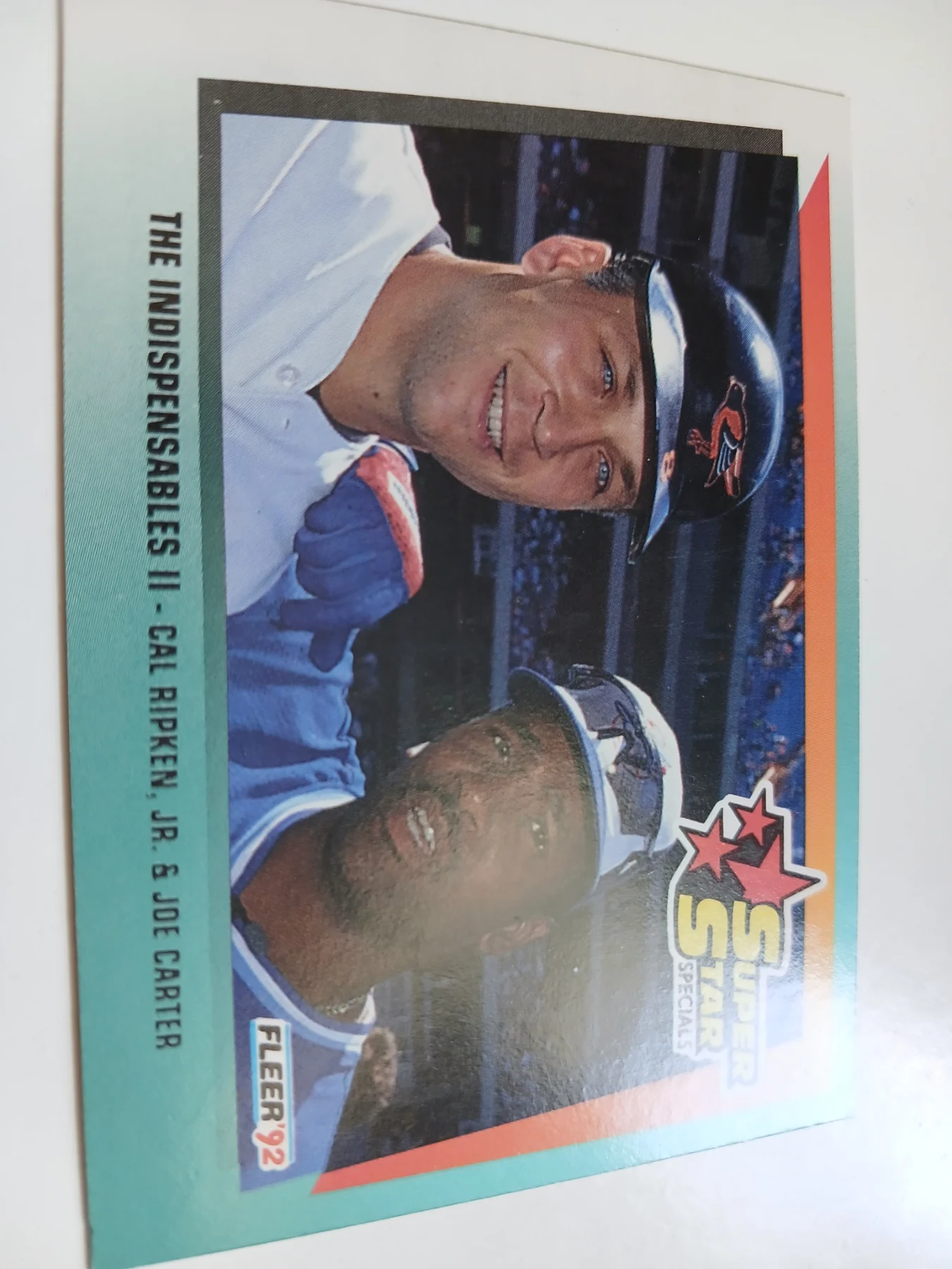 Cal Ripkin Jr And Joe Carter Fleer 1992 Super Star Card