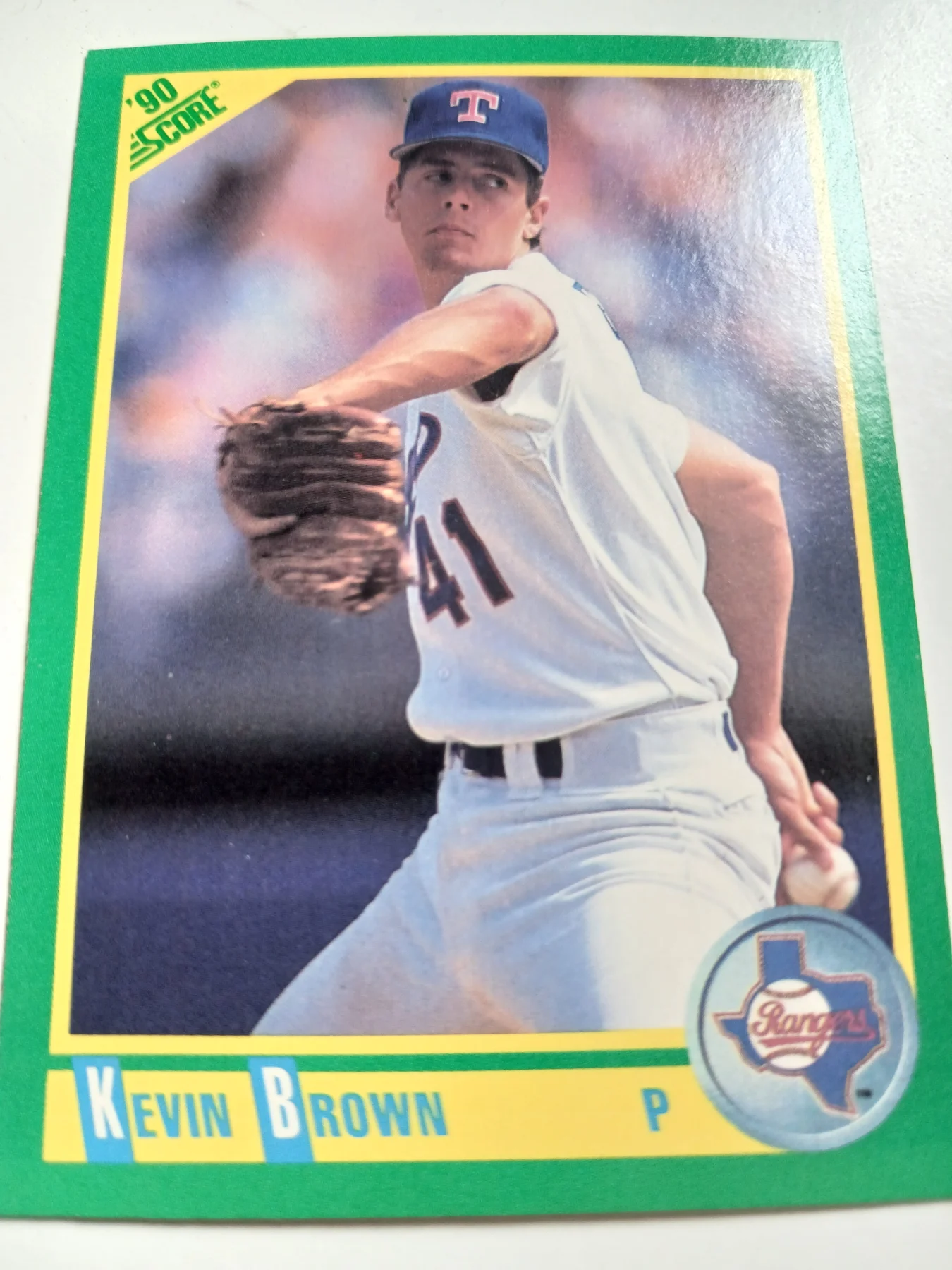 Kevin Brown MLB Pitcher Texas Rangers Score 1990