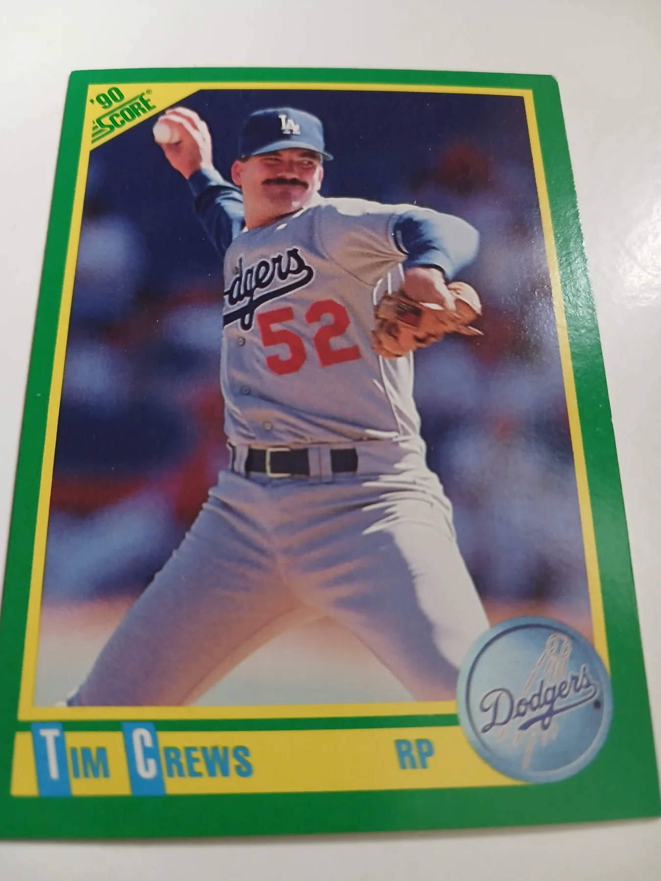 Tim Crews MLB Pitcher Los Angeles Dodgers Score 1990