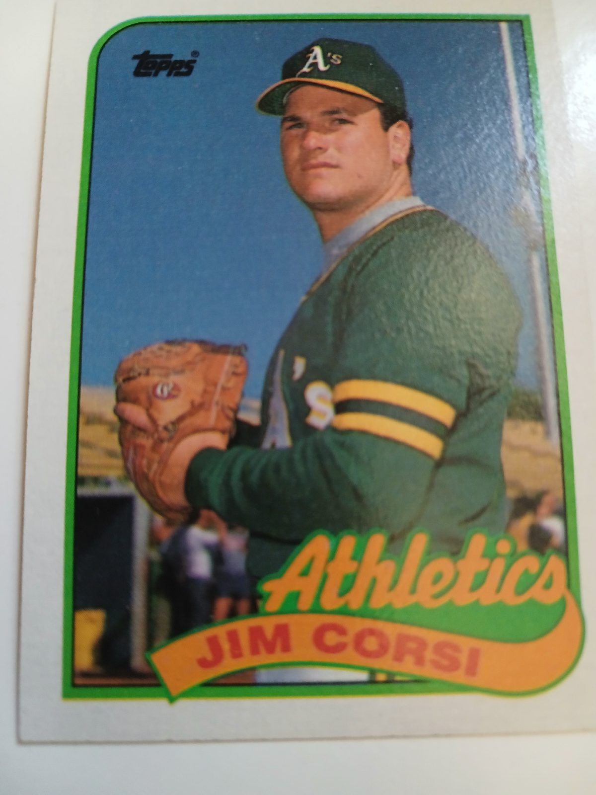 Jim Corsi MLB Pitcher Oakland Athletics Topps 1989