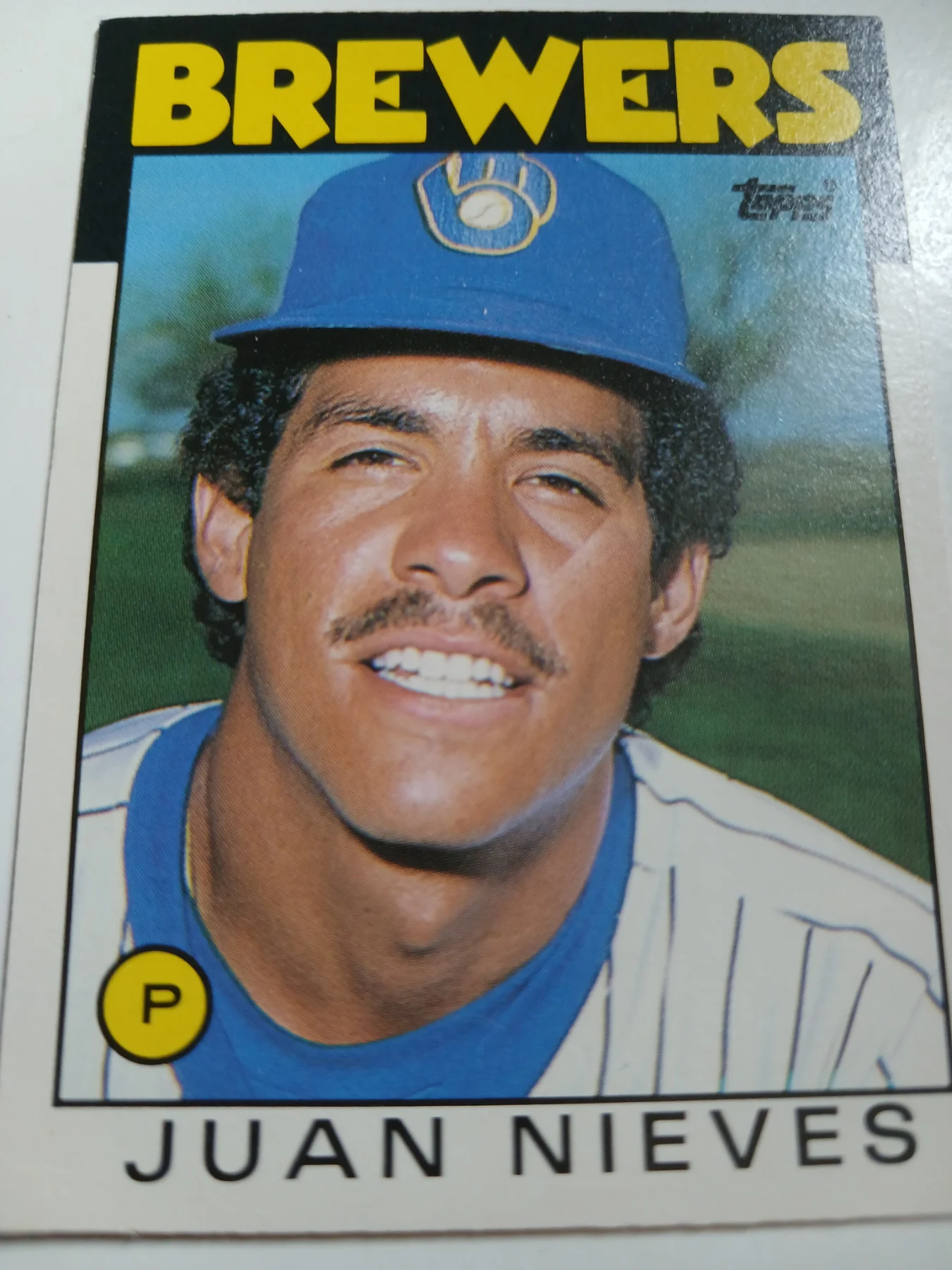 Juan Nieves MLB Rookie Card Milwaukee Brewers Topps 1986