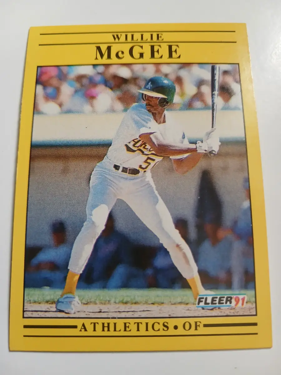 Willie McGee And Joe Klink MLB Oakland Athletics Fleer 1991
