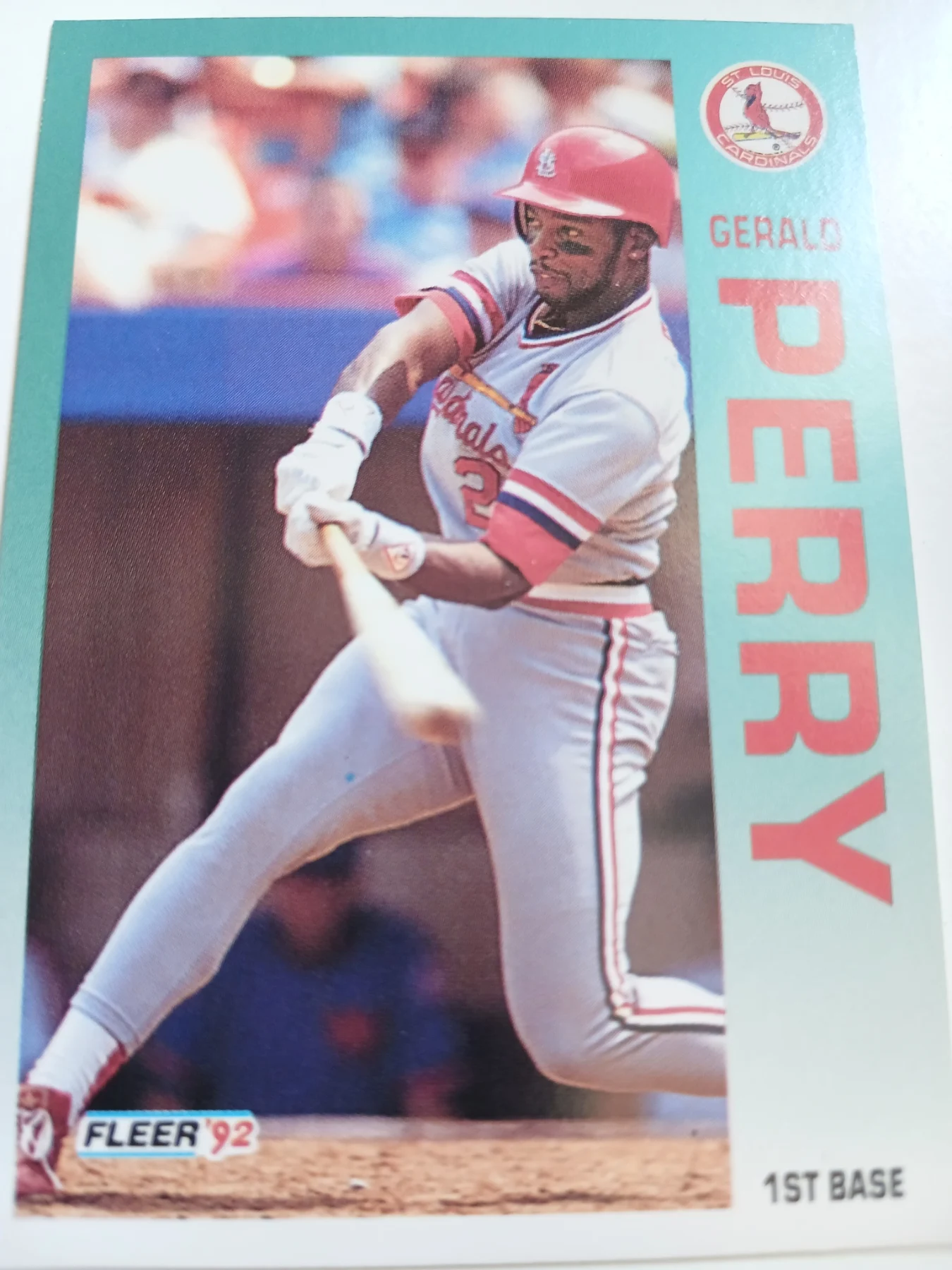 Gerald Perry MLB 1st Baseman St Louis Cardinals Fleer 1992
