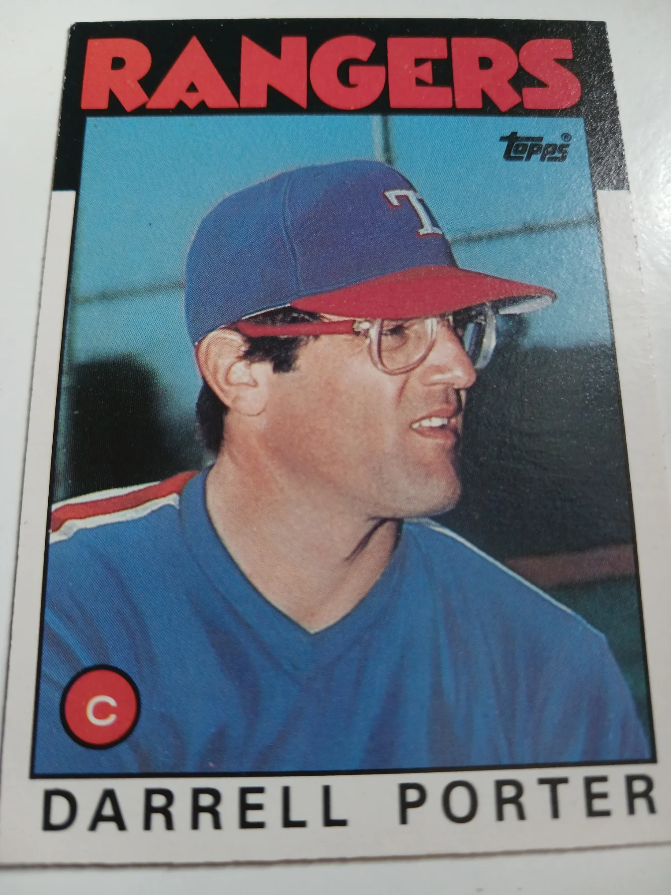 Darrell Porter MLB Catcher Texas Rangers Topps 1986