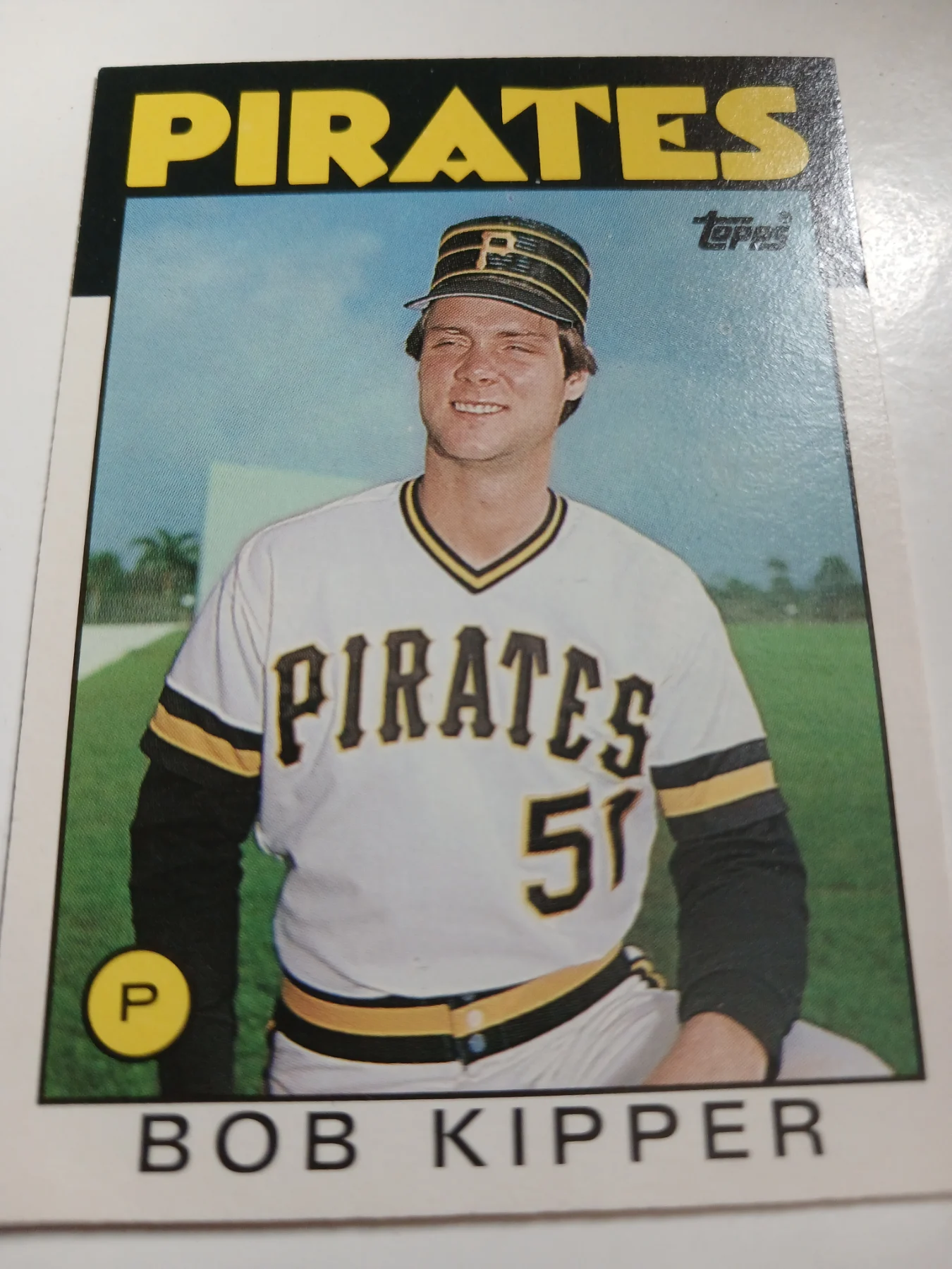 Bob Kipper MLB Pitcher Pittsburgh Pirates Topps 1986