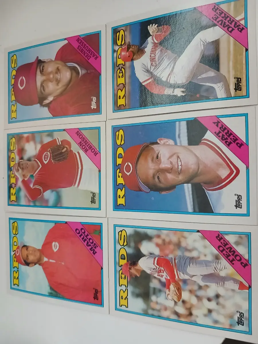 16 MLB Cincinnati Reds Sports Cards From Topps 1988 Mint Condition