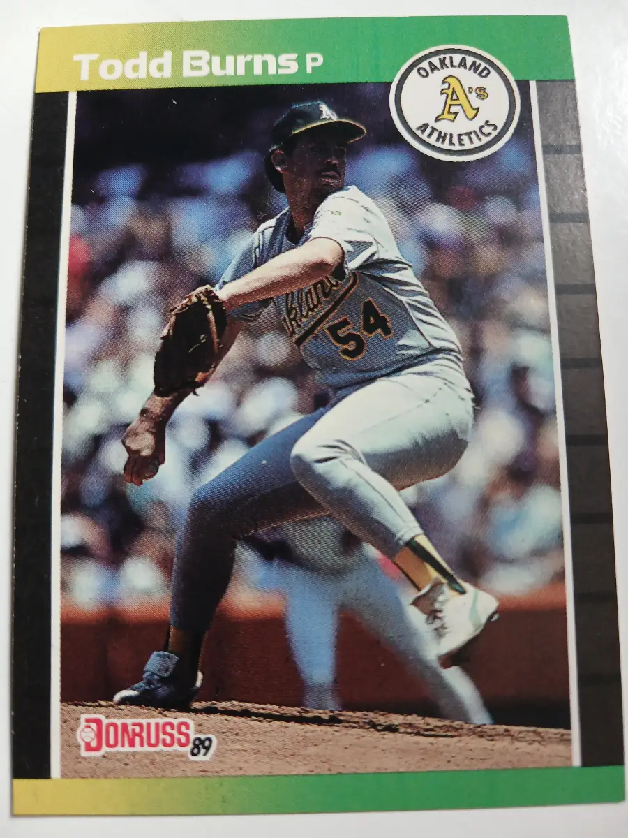 Todd Burns MLB Pitcher Oakland Athletics Donruss 1989