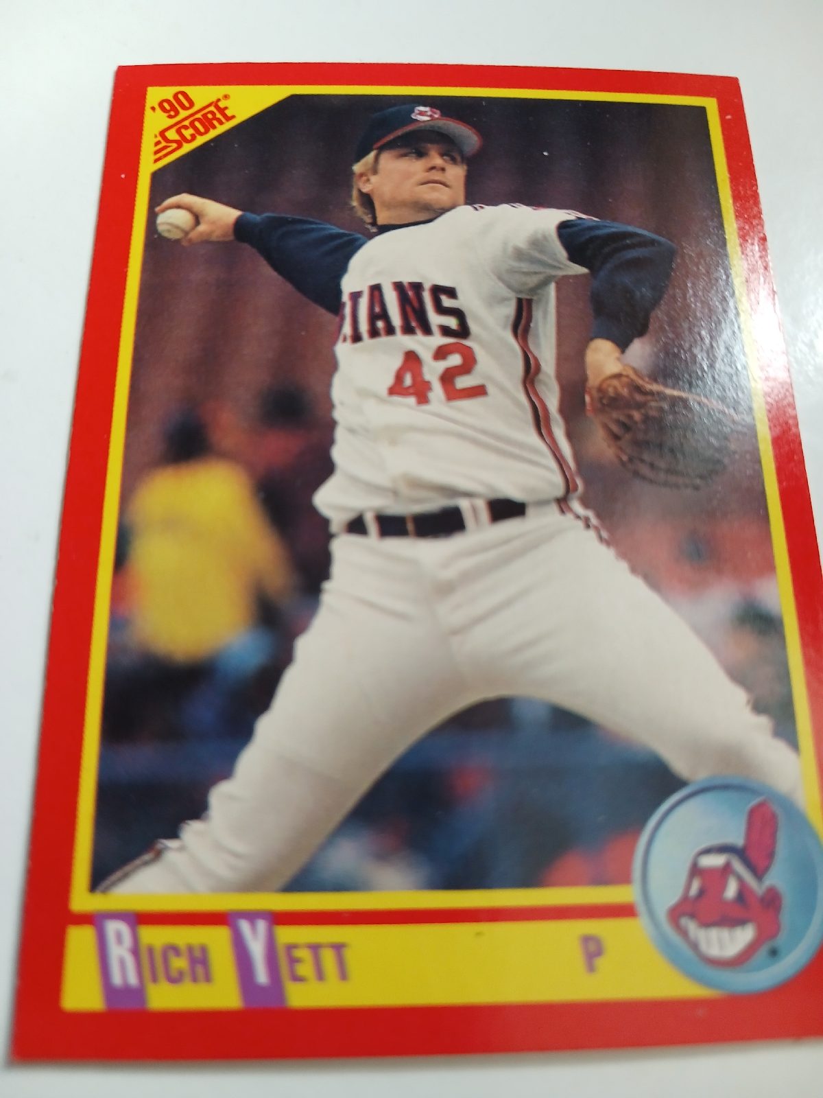 Rich Yett MLB Pitcher Cleveland Indians Score 1990