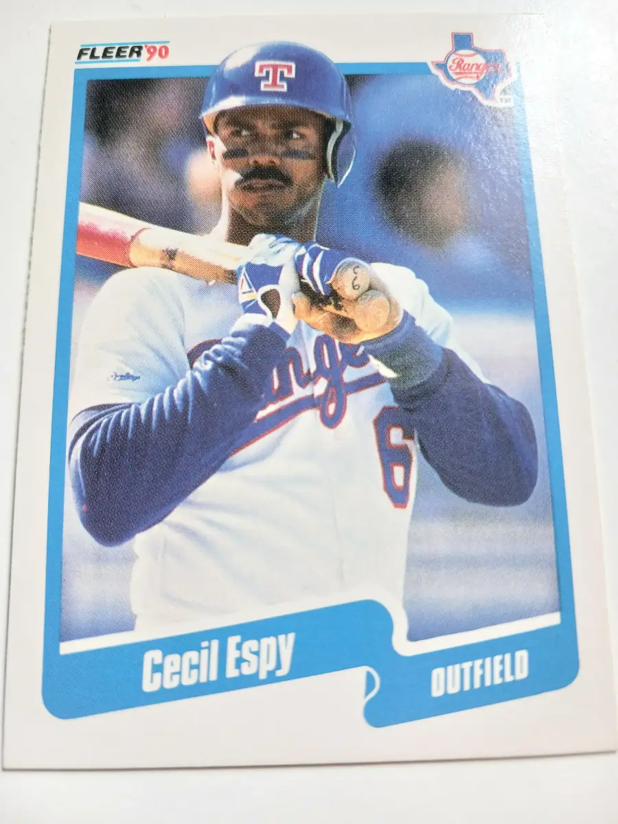 Cecil Espy MLB Outfielder Texas Rangers Fleer 1990