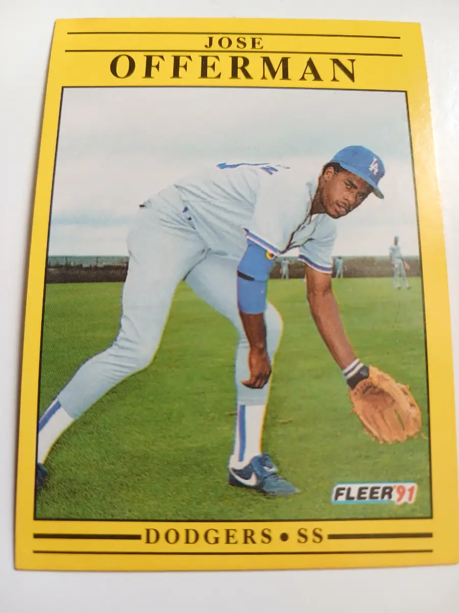 Jose Offerman MLB Los Angeles Dodgers Fleer 1991