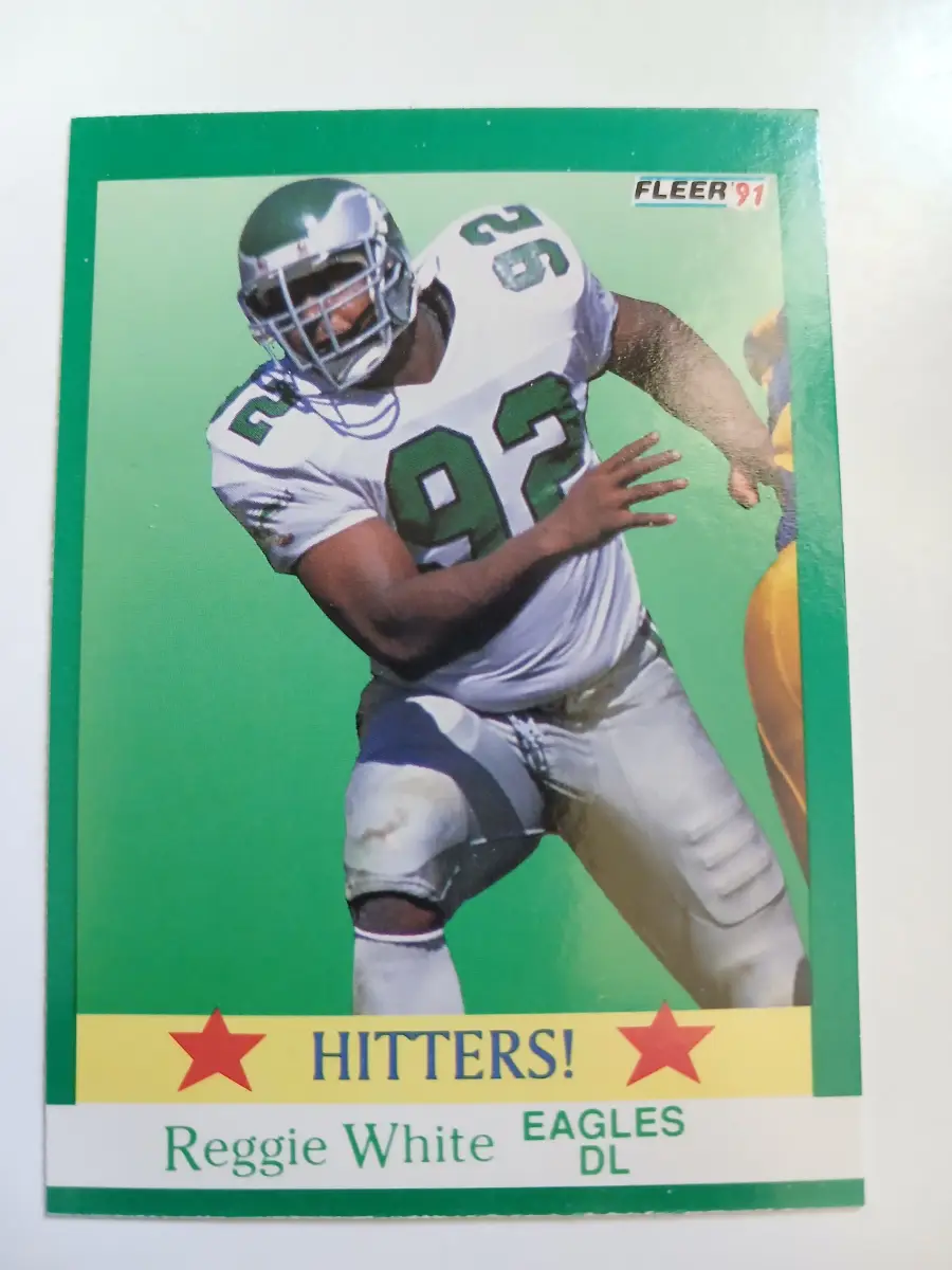 Reggie White NFL Hitters Card From Fleer 1991 set