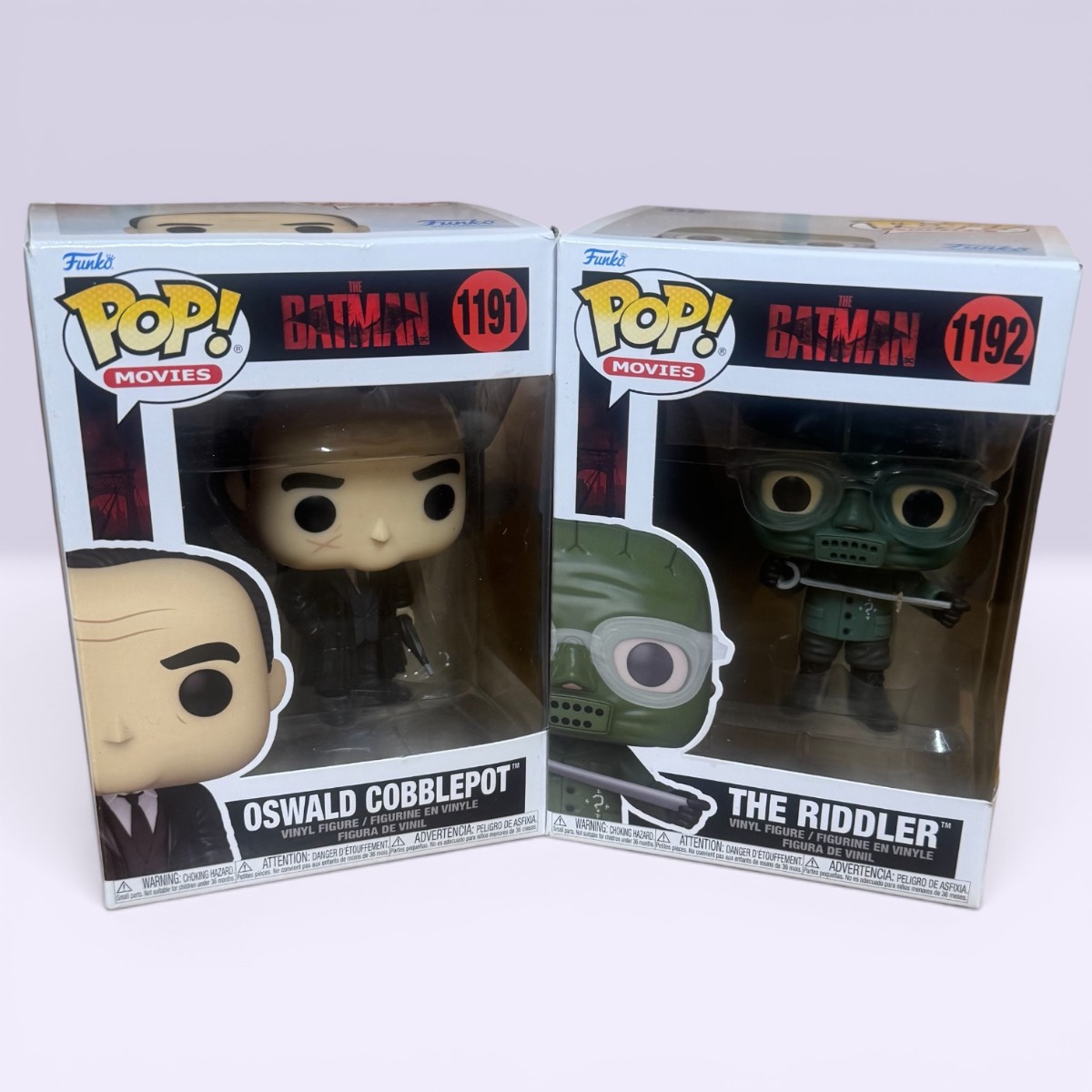 Funko Pop Bundle The Batman Oswald Cobblepot #1191 & The Riddler #1192 DC