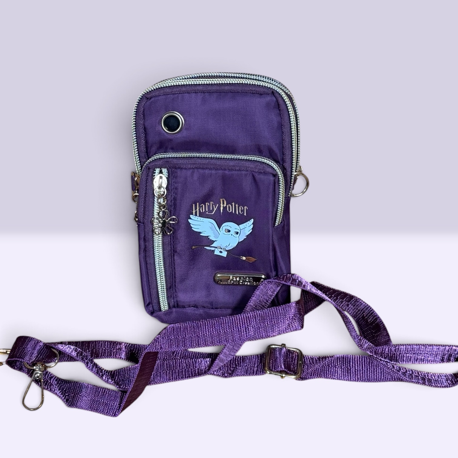 Harry Potter Hedwig Purple Crossbody Phone Bag Shoulder Pouch Adjustable Strap