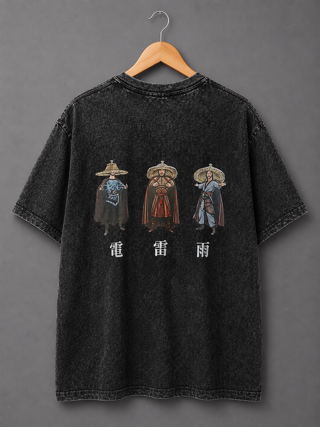 Big Trouble in Little China Three Storms T-Shirt XXL Black Acid Wash 100% Cotton