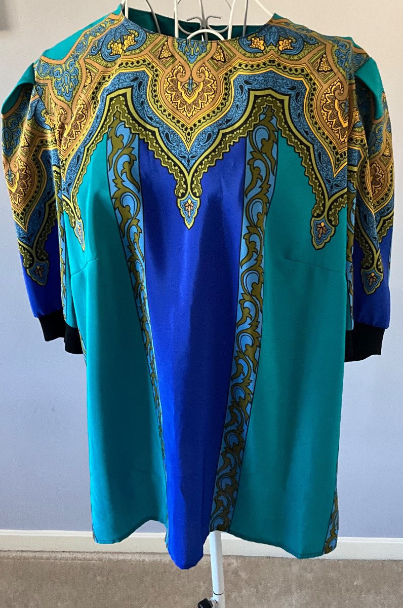 Vintage 80sHardob mosaic Paisley  blouse size 18