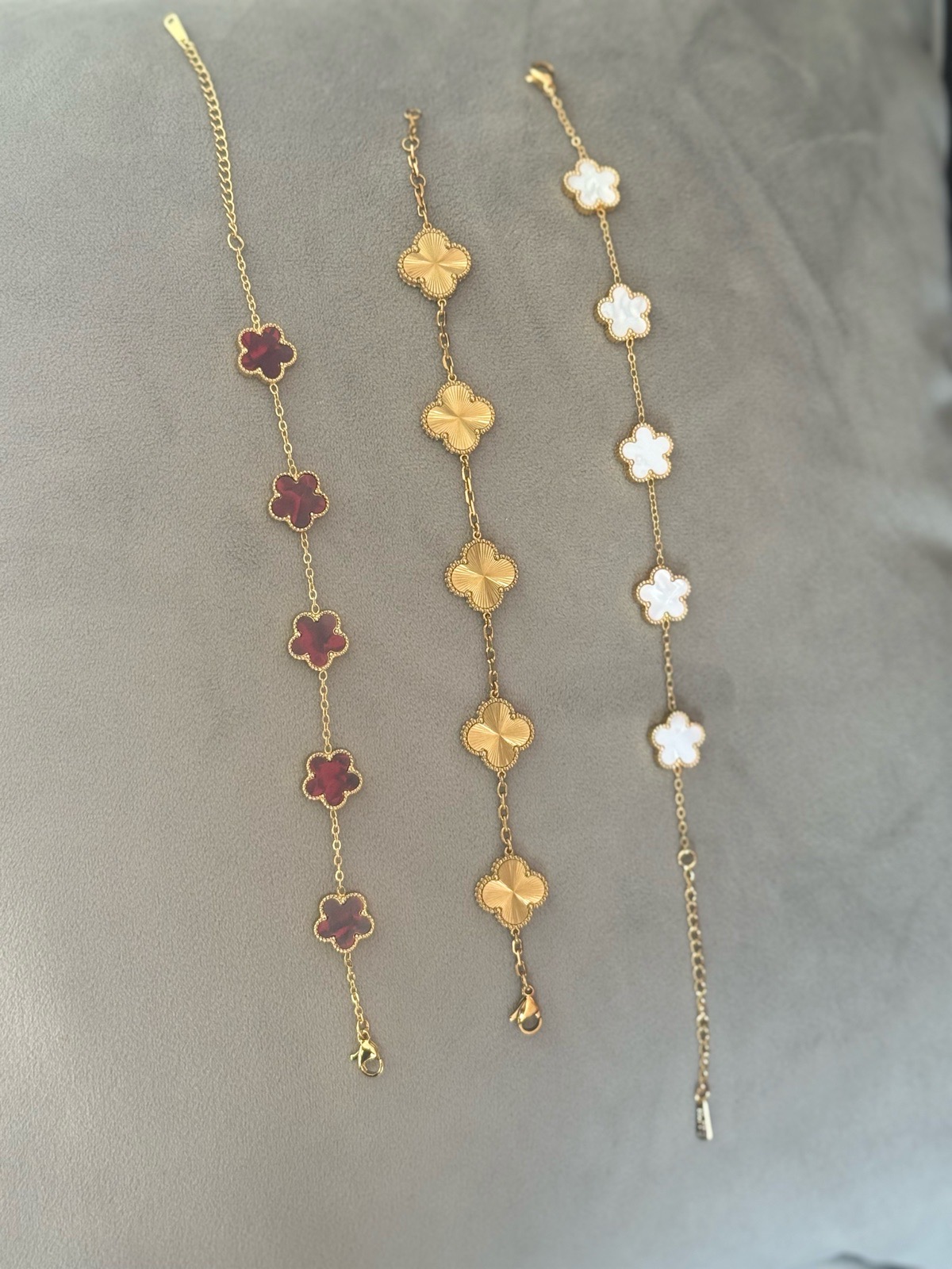 18k gold plated clover bracelets