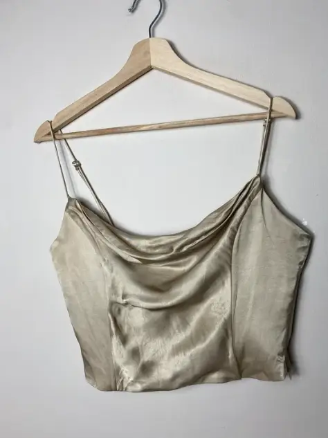 Zara cowl neck corset top gold brand new with tags large