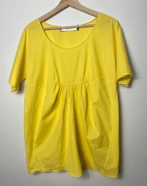 Marni Lemon T Shirt Yellow SS Crew Neck Blouse Blusa Girocollo Muslin 46 UK 14