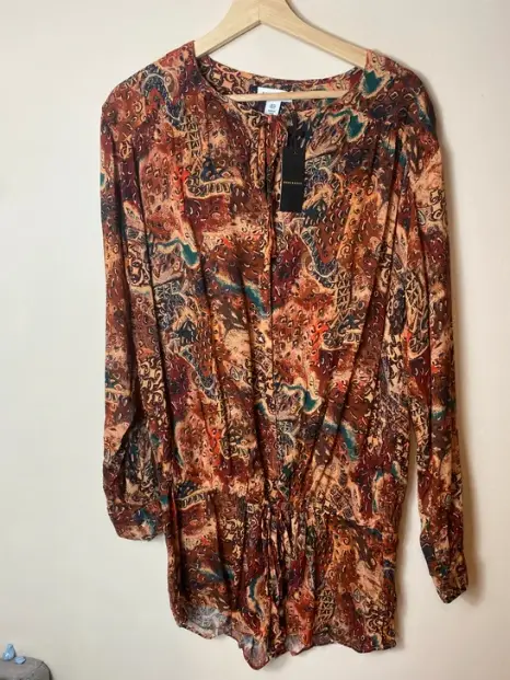Warehouse cotton cheesecloth drop waist playsuit size 10 BNWT Boho