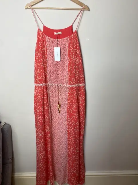 Ba&sh Begonia coral peach maxi dress 8-10 BNWT