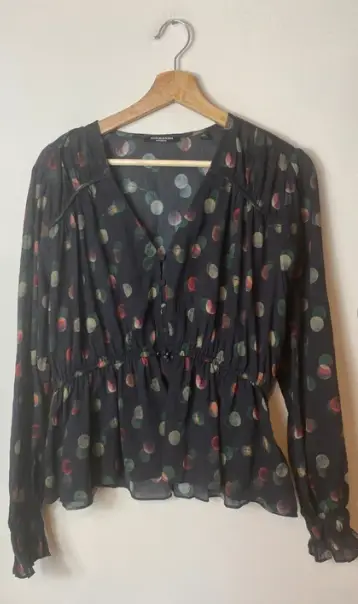 Scotch & Soda 100% cotton blouse size medium black multi