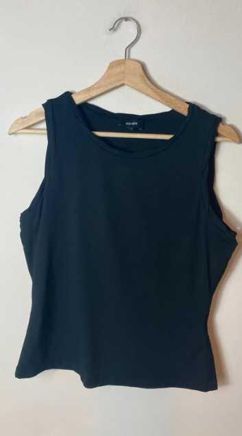 ME+EM black jersey tank top hidden bra sleeveless size 10