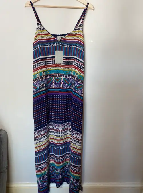 Anthropologie Seen Worn Kept Tatianna maxi slip dress 90s inspired size medium BNWT