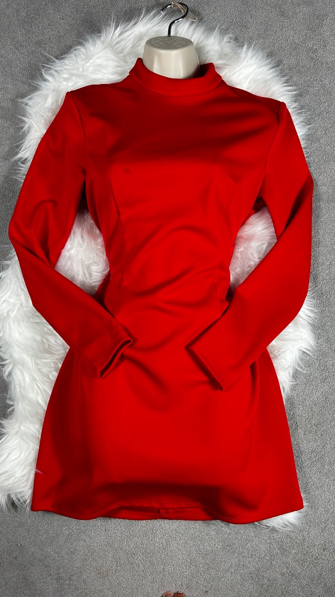 Nicki Minaj Red High Neck Bodycon Mini Dress Size M