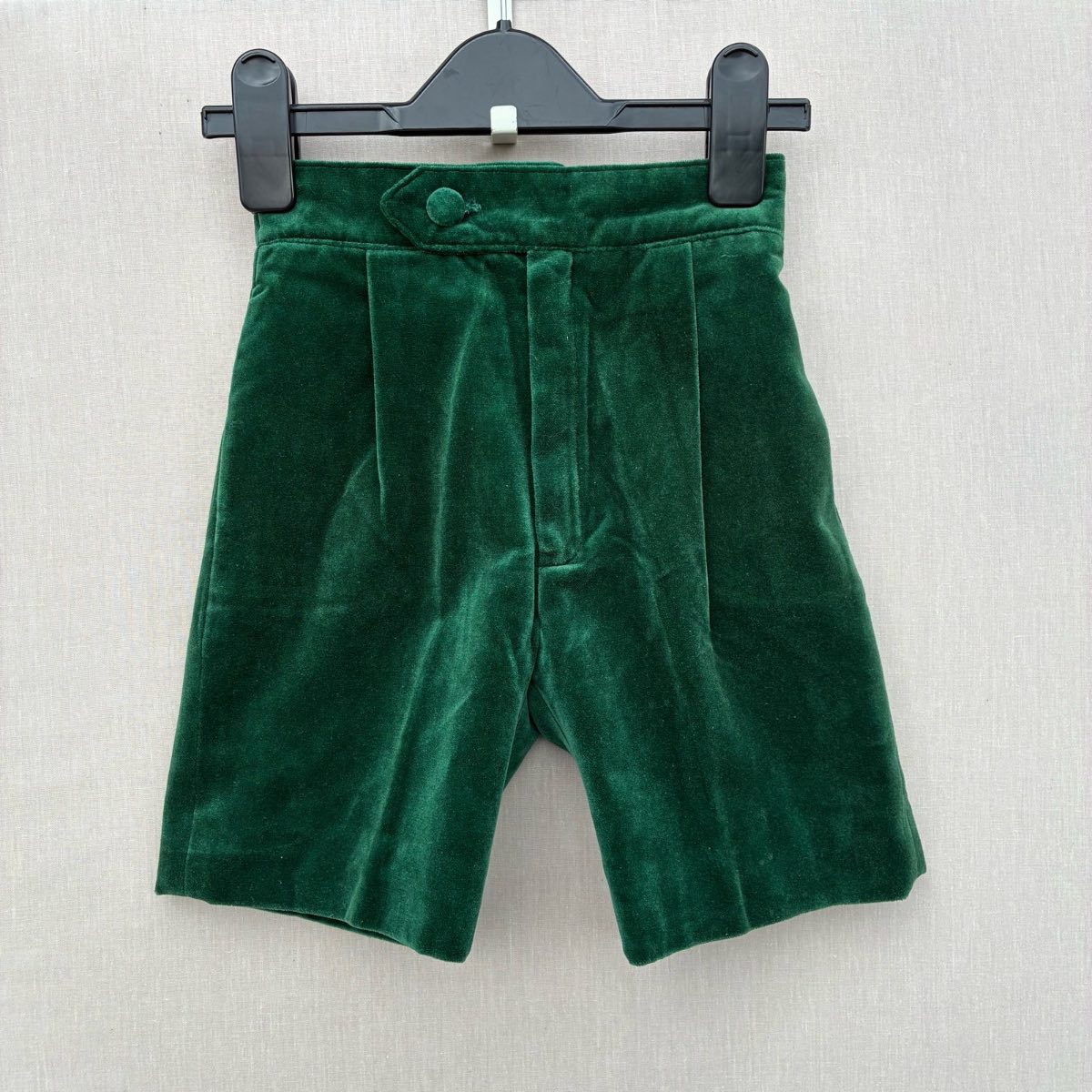 Kids Velvet Shorts Emerald Green Size 4 Vintage Made in England