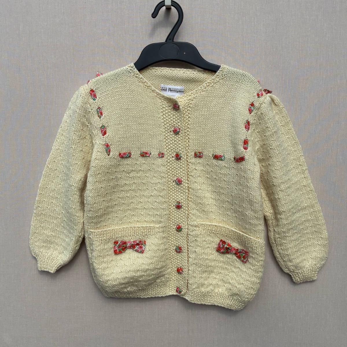 Girls Wool Cardigan 100% Wool Age 6 Gail Parmigiani Vintage