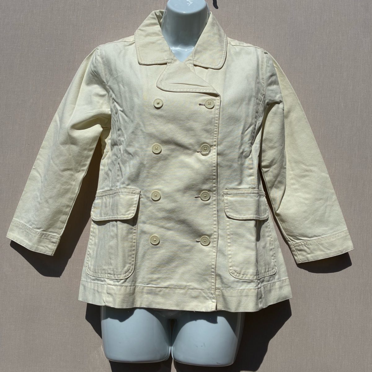 GAP Girl Cotton Jacket Cream Double Breasted S/M