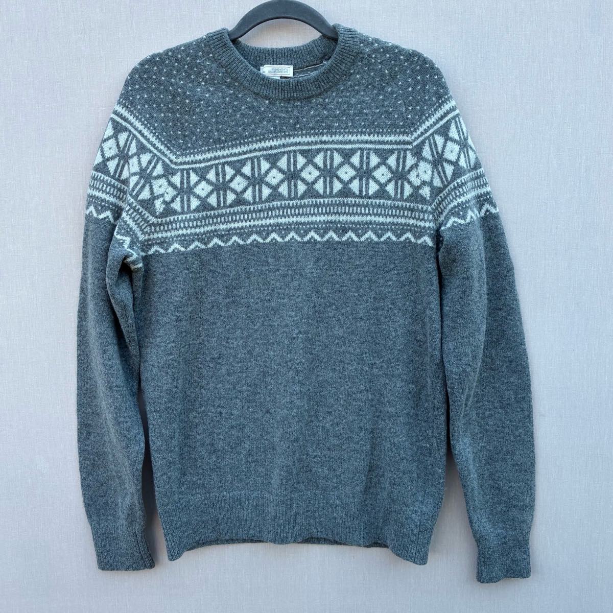 GAP Grey Lambswool Jumper Mens Medium Crew Neck Knit Sweater