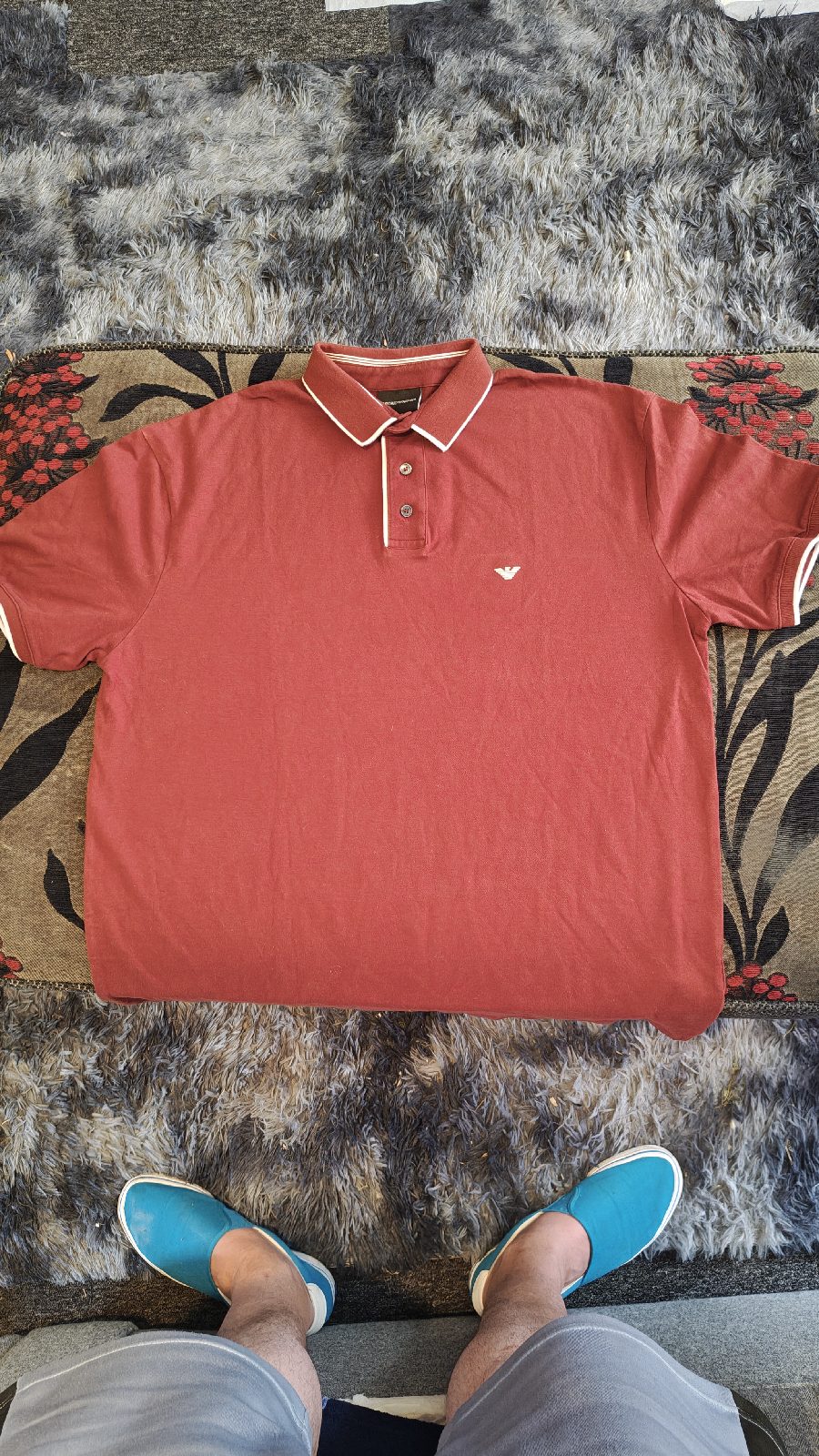Emporio Armani Men’s Polo Shirt – Red – Size 3XL