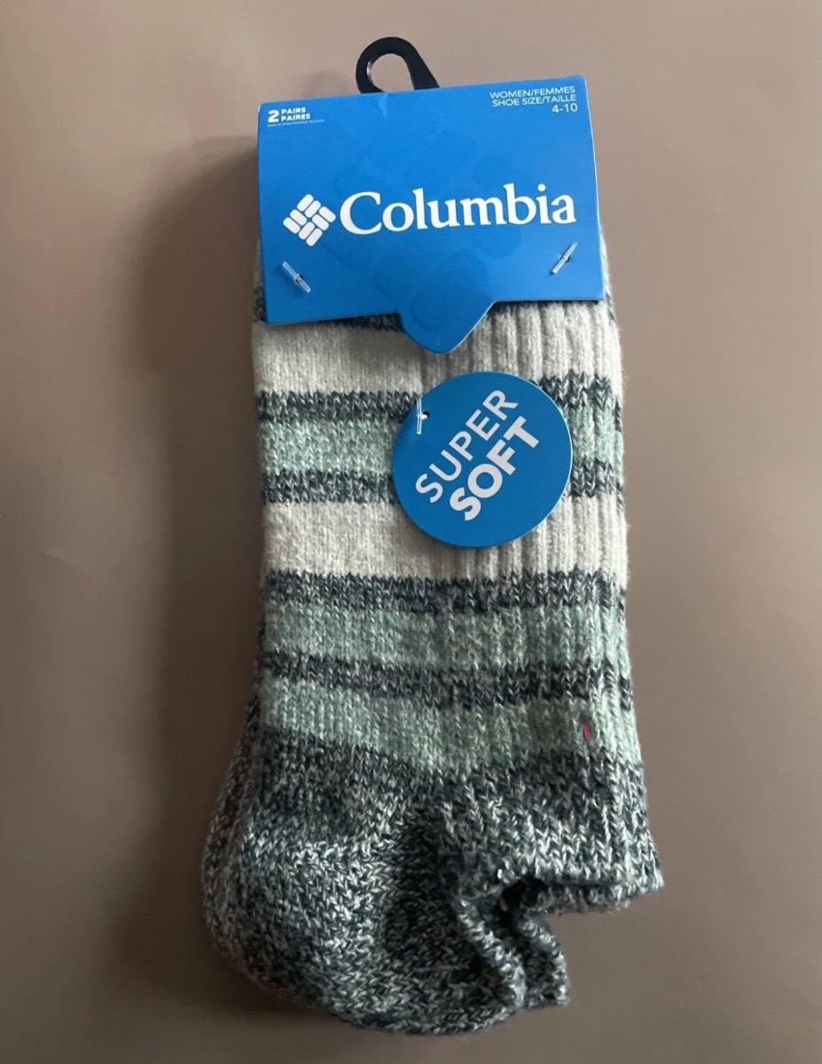 2 pairs Columbia Super soft socks (size US4-10 | Packaging tag is not perfect)