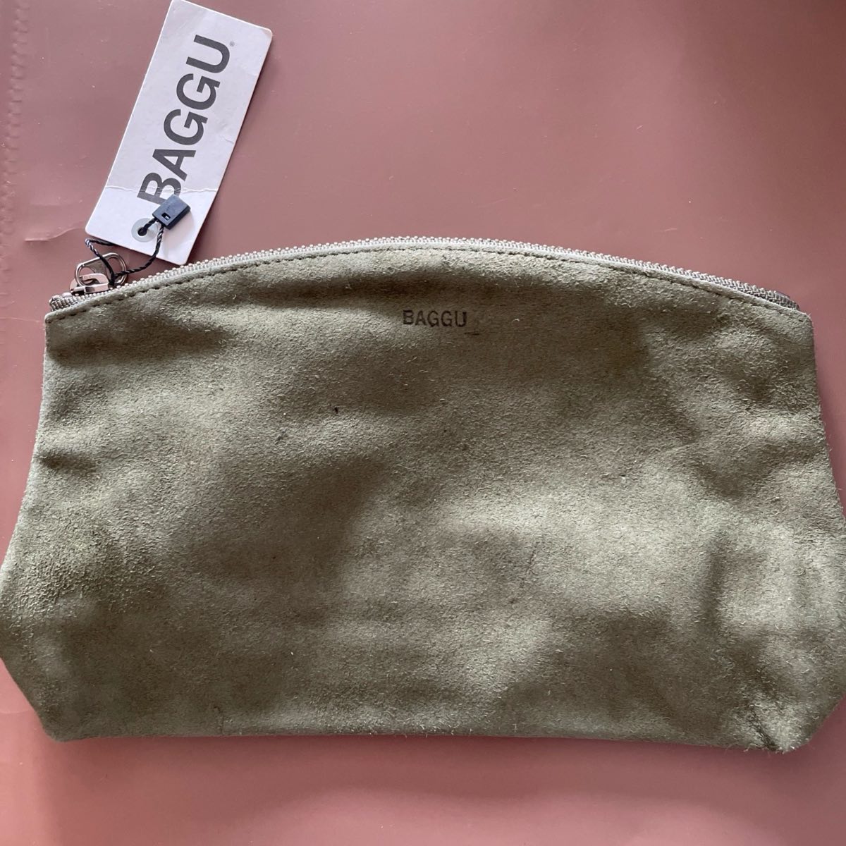 Baggu natural milled leather small clutch - some starches