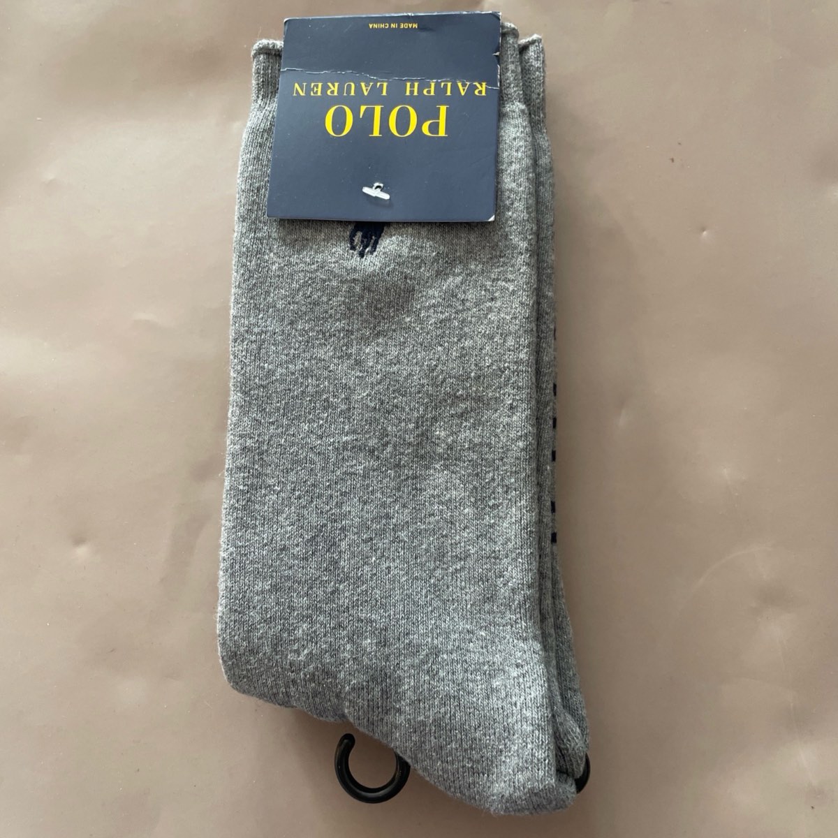 Polo Ralph Lauren grey sock -  size UK7-9/US10-13 - cardboard is not perfect