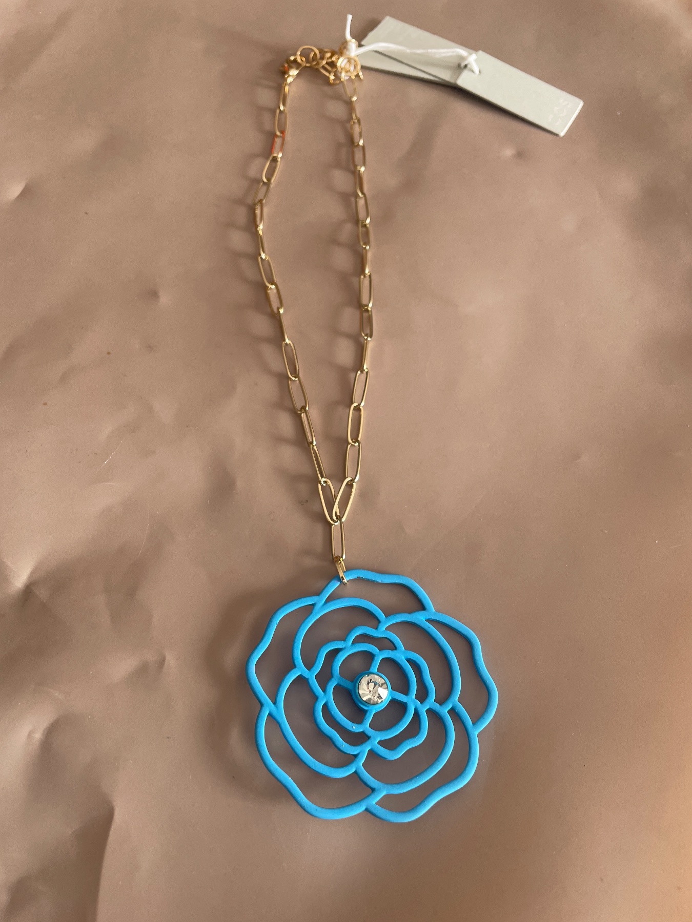 COS necklace - blue flower