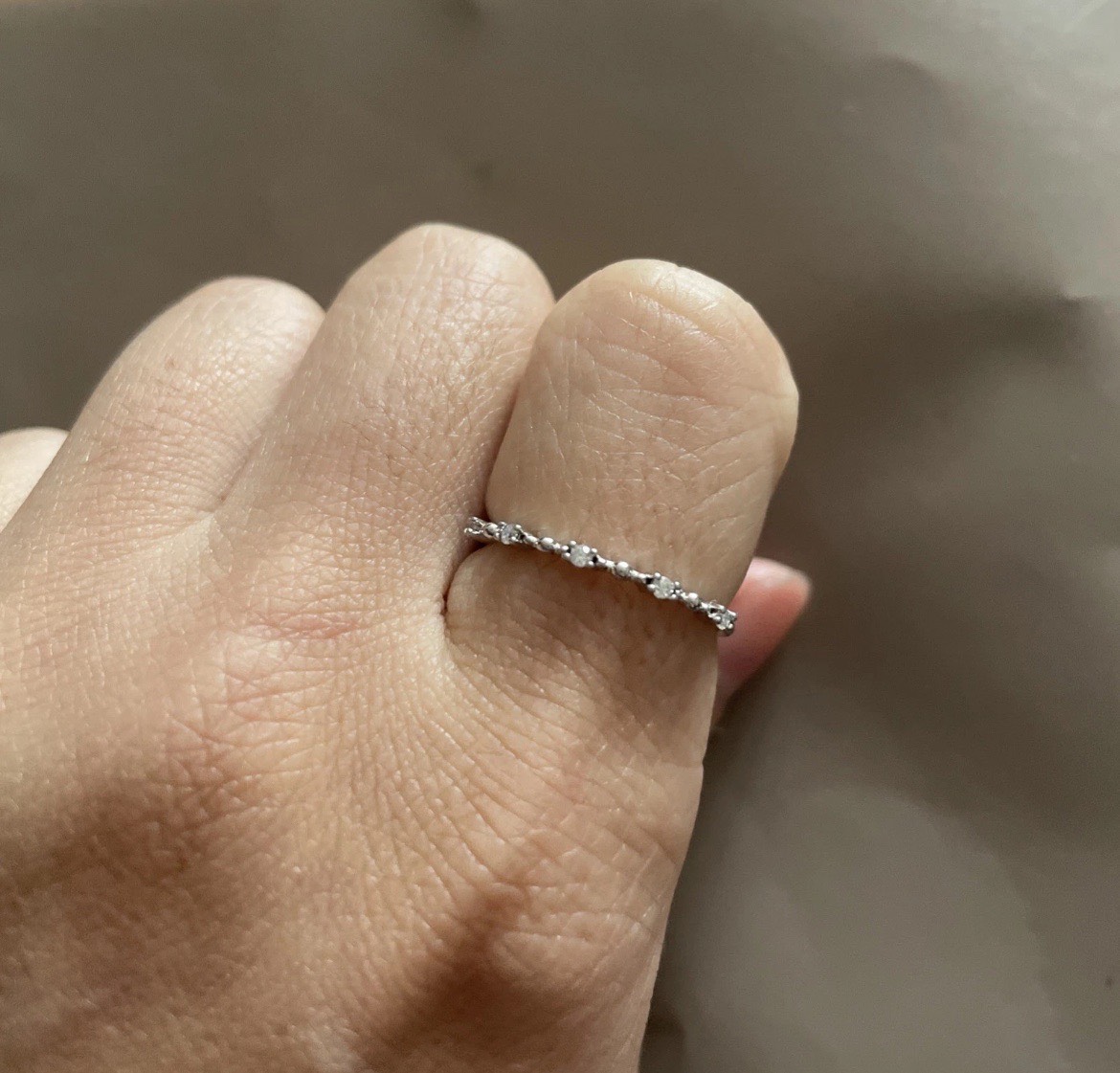 Lab Created Diamond Ring - AU750 Plated Sliver