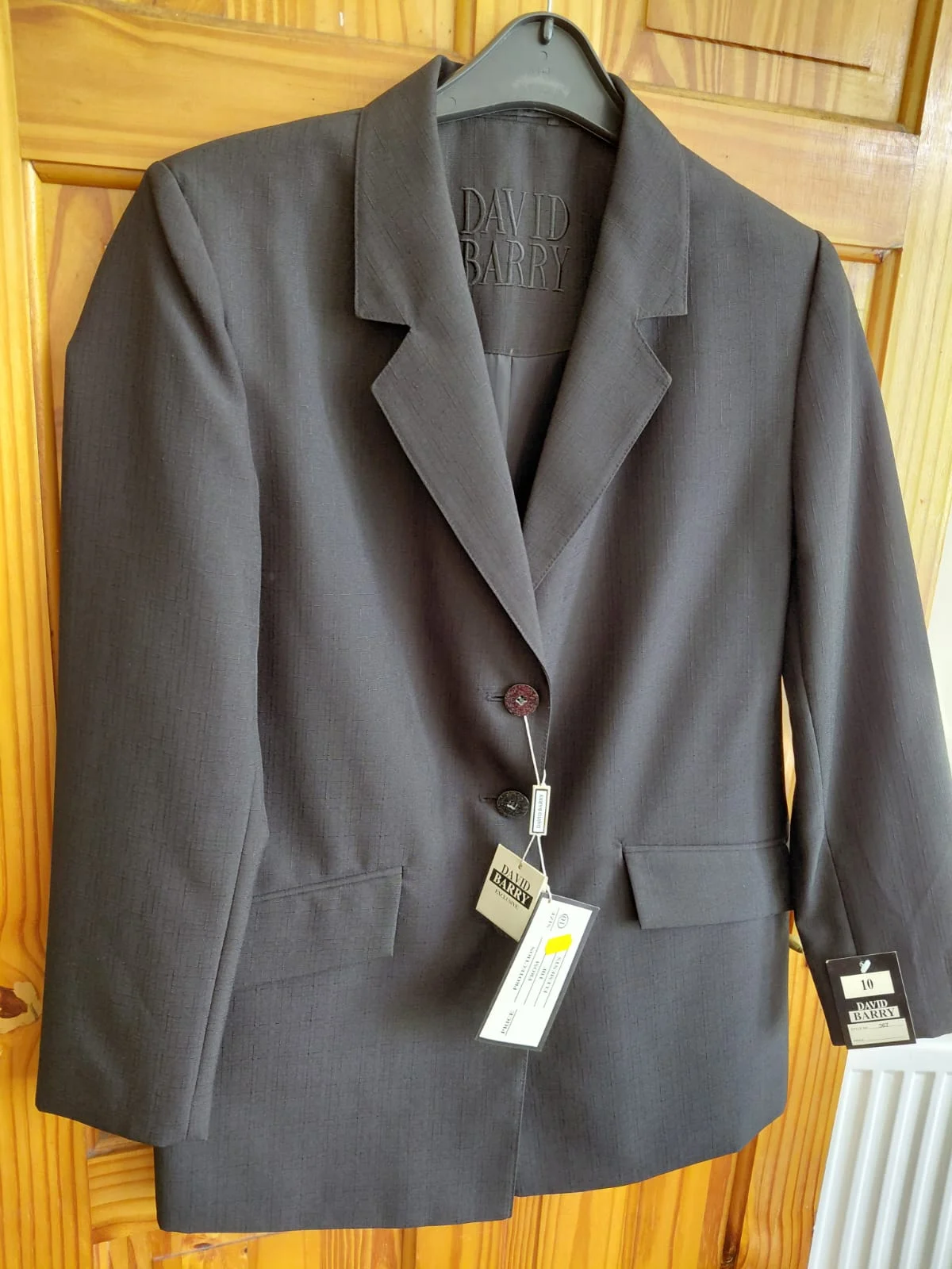 David Barry Grey Tailored Blazer – Size 10