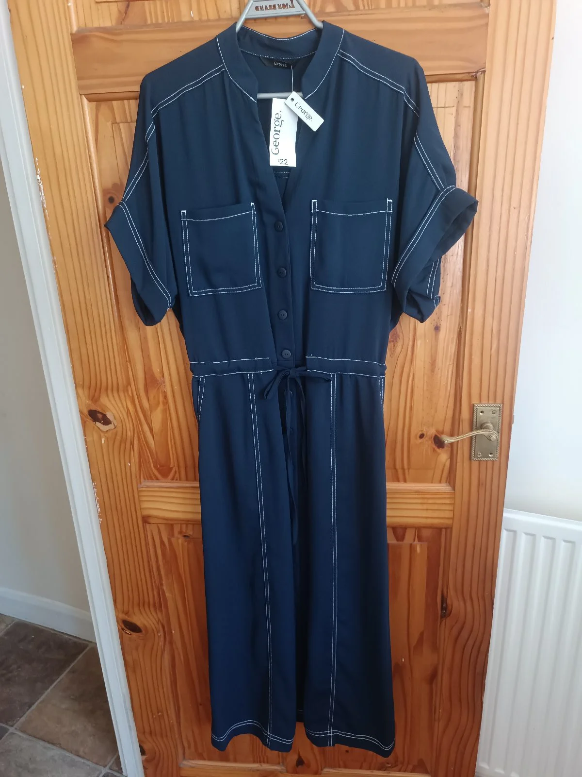 George Navy Blue Shirt Dress – Size 12