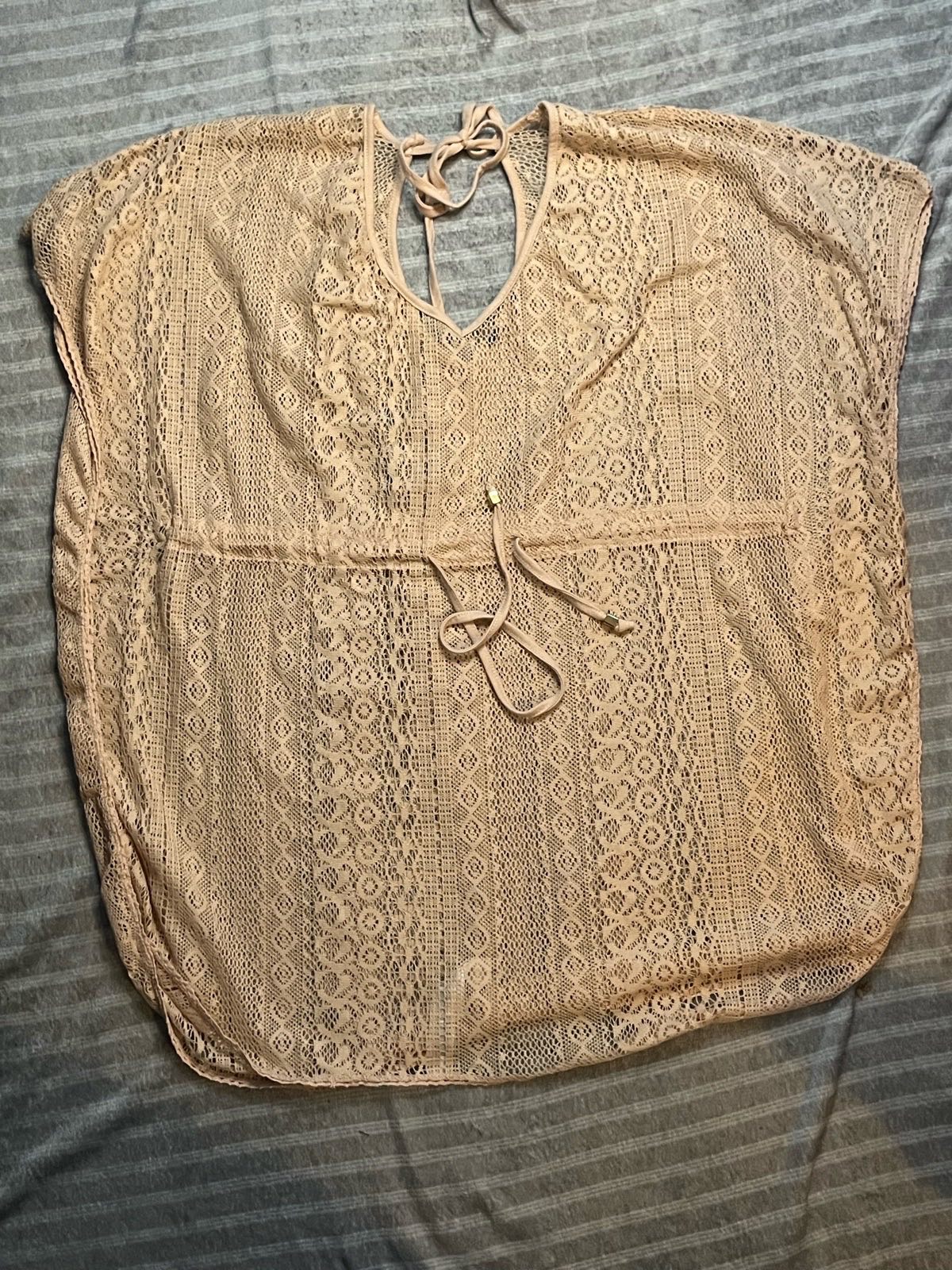 Atmosphere nude crochet lace cover-up top